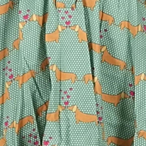 Modcloth Green Dachshund Print Puppy Love Shirt Dress - Picture 6 of 6